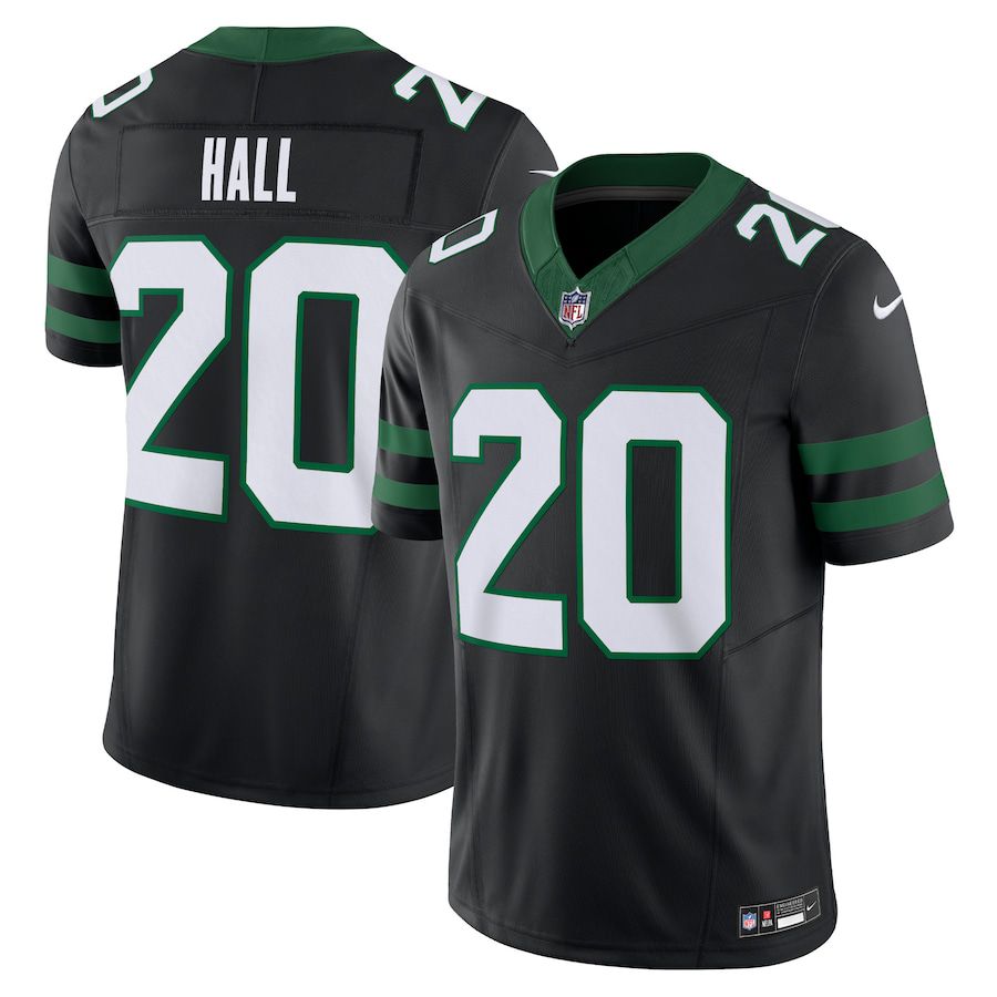 Men New York Jets 20 Breece Hall Nike Legacy Black Alternate Vapor F.U.S.E. Limited NFL Jersey